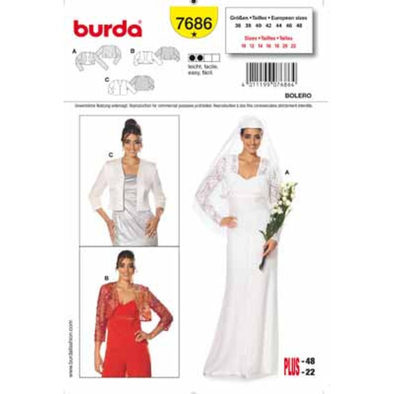 BURDA – 7686 Ladies Bolero