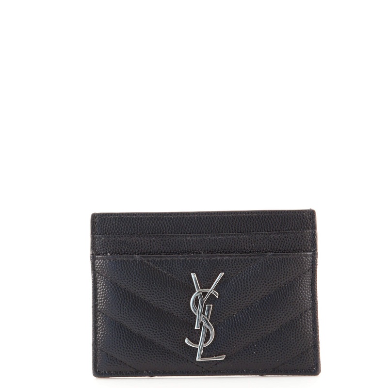 Classic Monogram Card Holder Matelasse Chevron Leather S744817047911