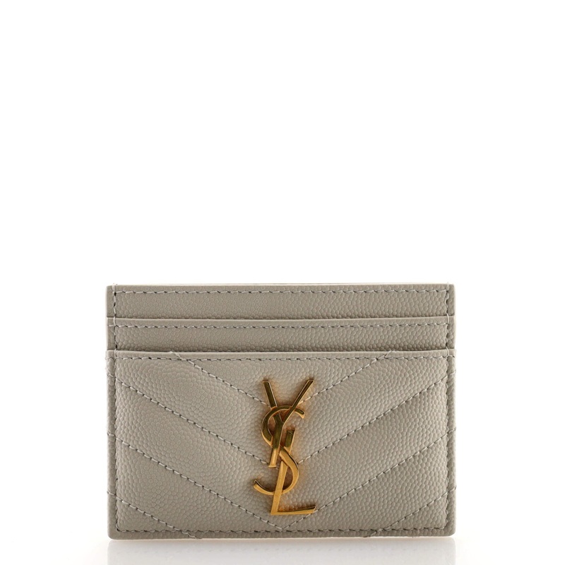 Classic Monogram Card Holder Matelasse Chevron Leather S744817047964