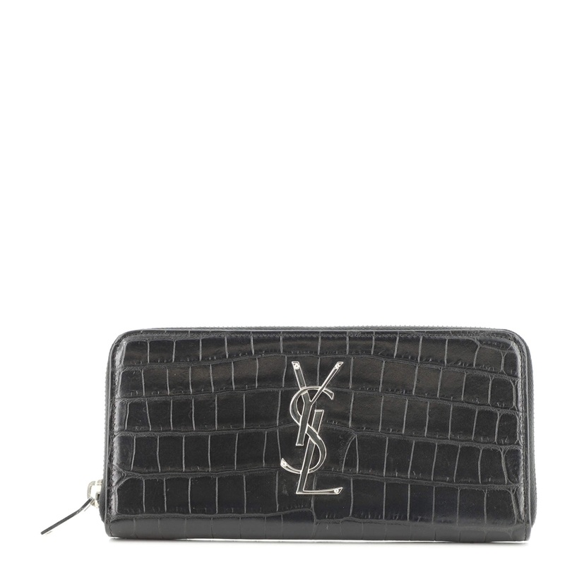 Classic Monogram Zip Around Wallet Crocodile Embossed Leather S744817047762