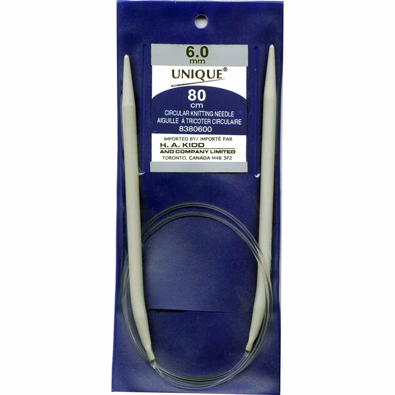UNIQUE KNITTING Circular Knitting Needles 80cm (32) Aluminum – 6mm/US 10