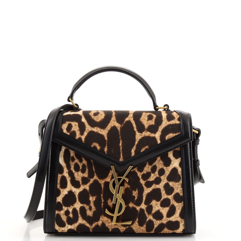 Cassandra Top Handle Bag Printed Canvas with Leather Mini