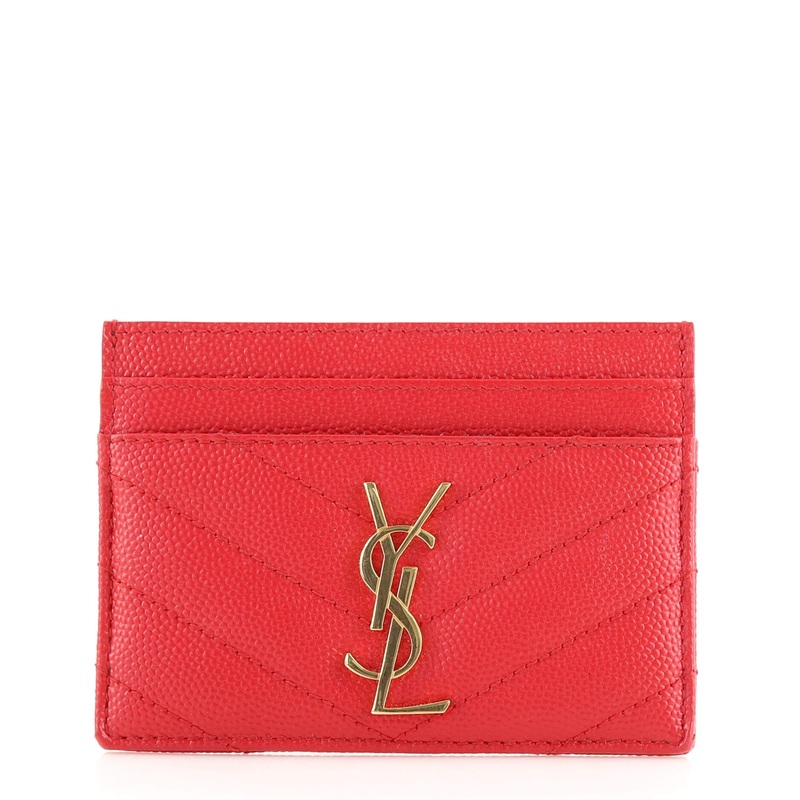 Classic Monogram Card Holder Matelasse Chevron Leather S744817044195