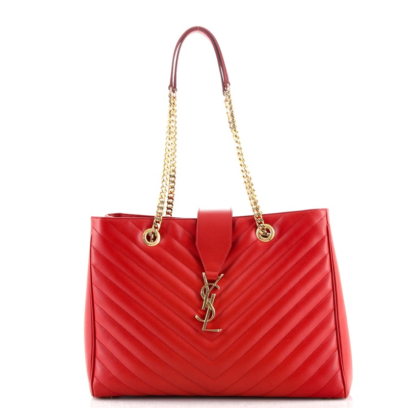 Classic Monogram Shopper Matelasse Chevron Leather Large S744817041650