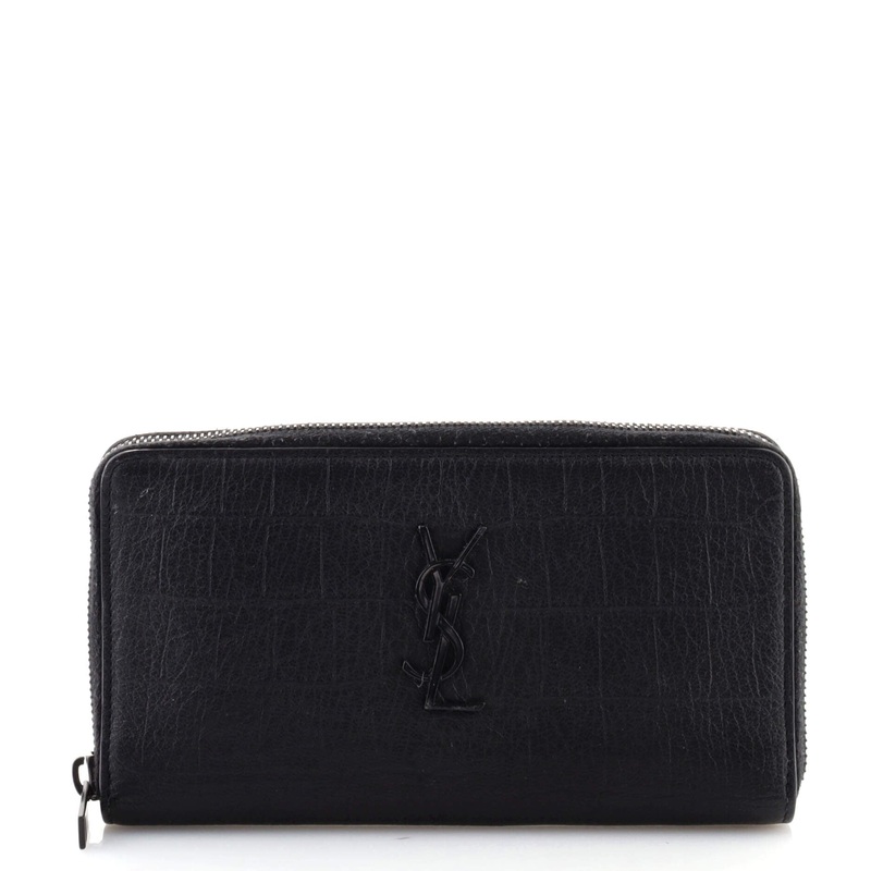 Classic Monogram Zip Around Wallet Crocodile Embossed Leather S744817045580