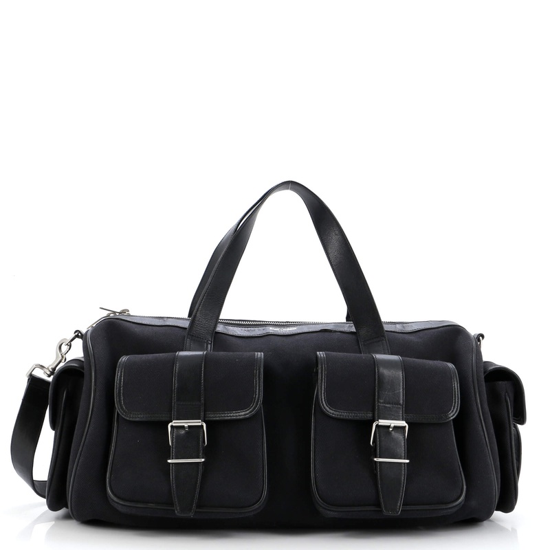 Multipocket Duffle Bag Canvas with Leather Large S744817043076