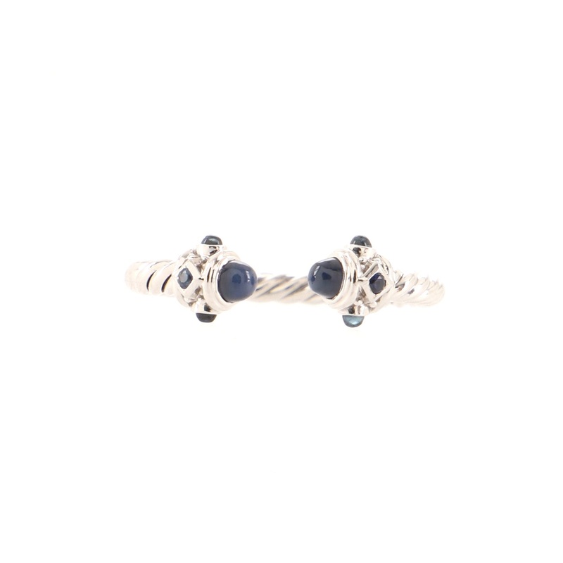 Renaissance Ring 18K White Gold with Blue Sapphires