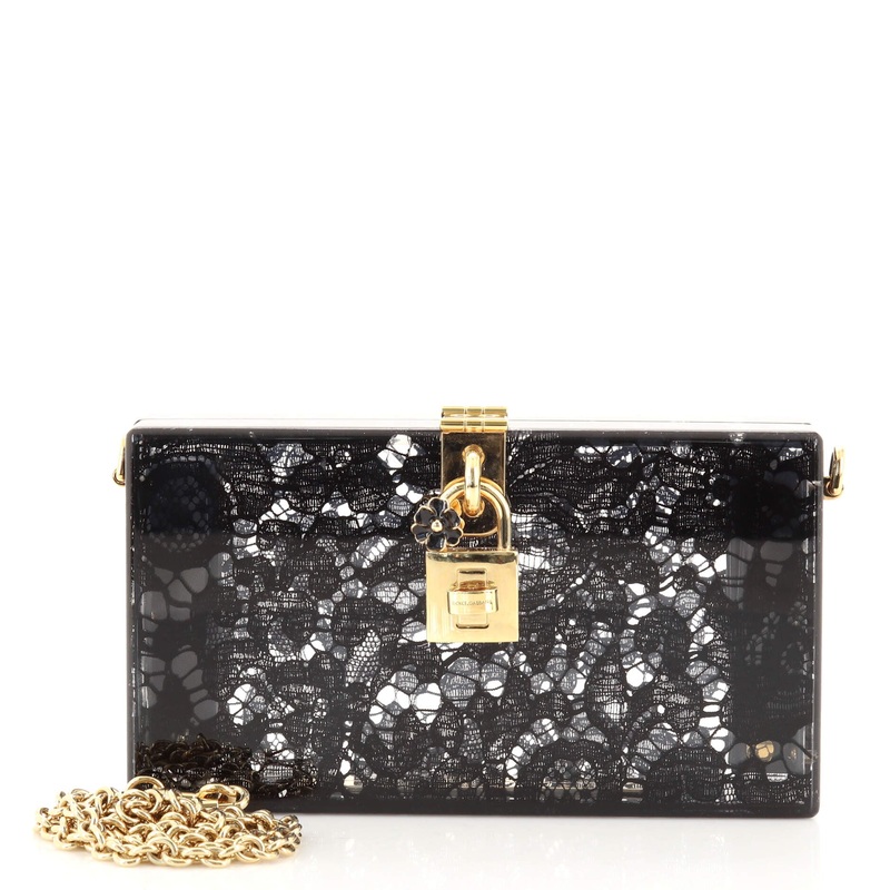 Box Clutch Plexiglass and Lace Small