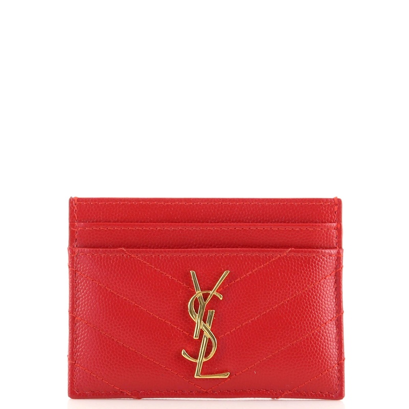 Classic Monogram Card Holder Matelasse Chevron Leather S744817035823