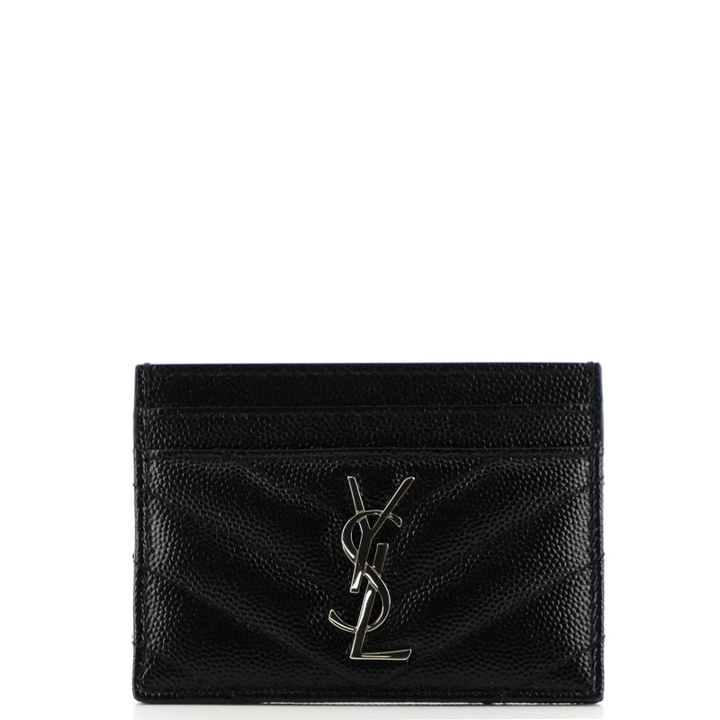 Classic Monogram Card Holder Matelasse Chevron Leather S744817036068