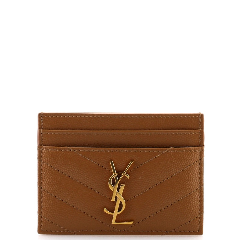 Classic Monogram Card Holder Matelasse Chevron Leather S744817036258