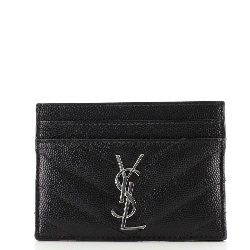 Classic Monogram Card Holder Matelasse Chevron Leather S744817037048