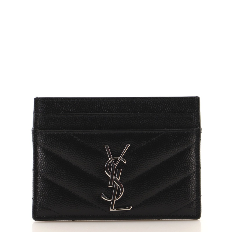 Classic Monogram Card Holder Matelasse Chevron Leather S744817037909
