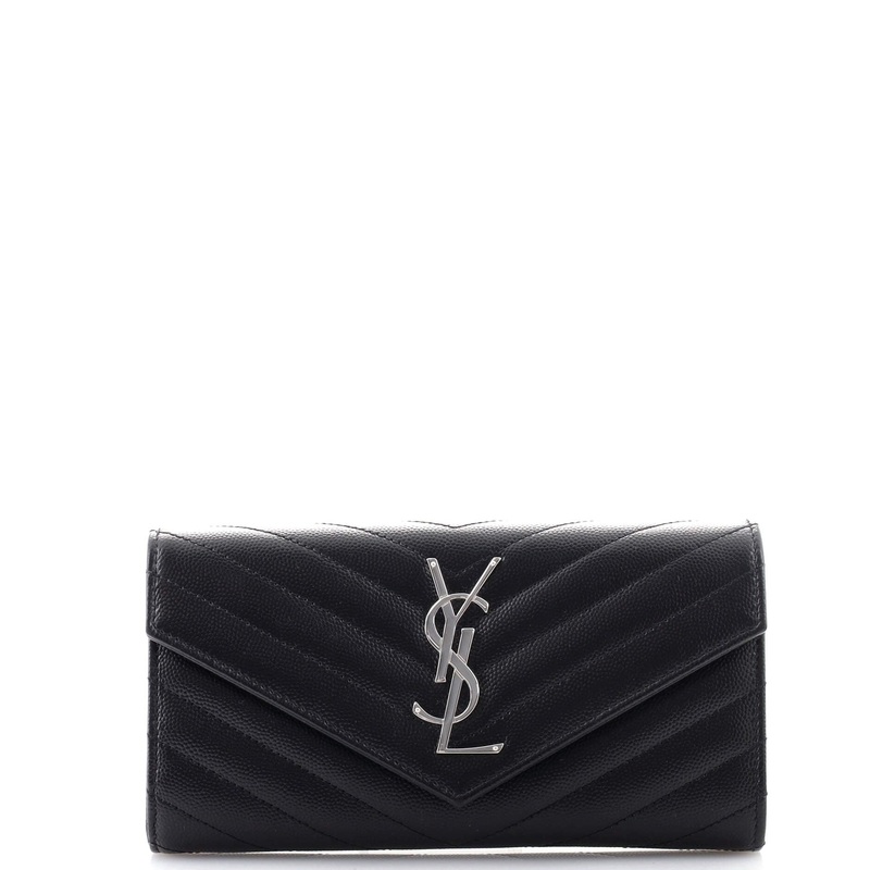 Classic Monogram Flap Wallet Matelasse Chevron Leather Large S744817037125