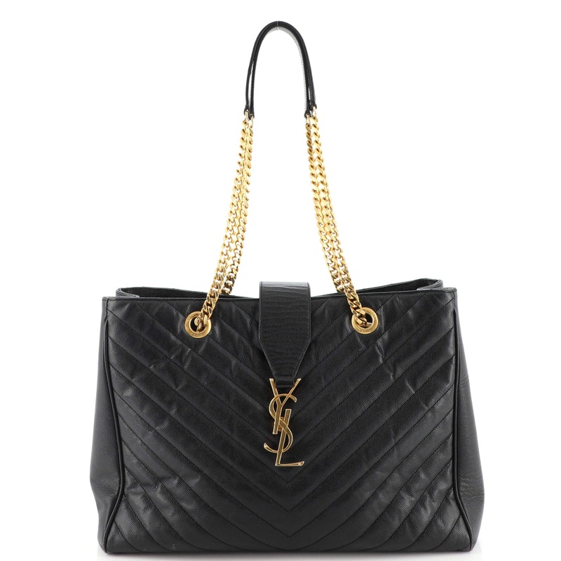 Classic Monogram Shopper Matelasse Chevron Leather Large S744817040059