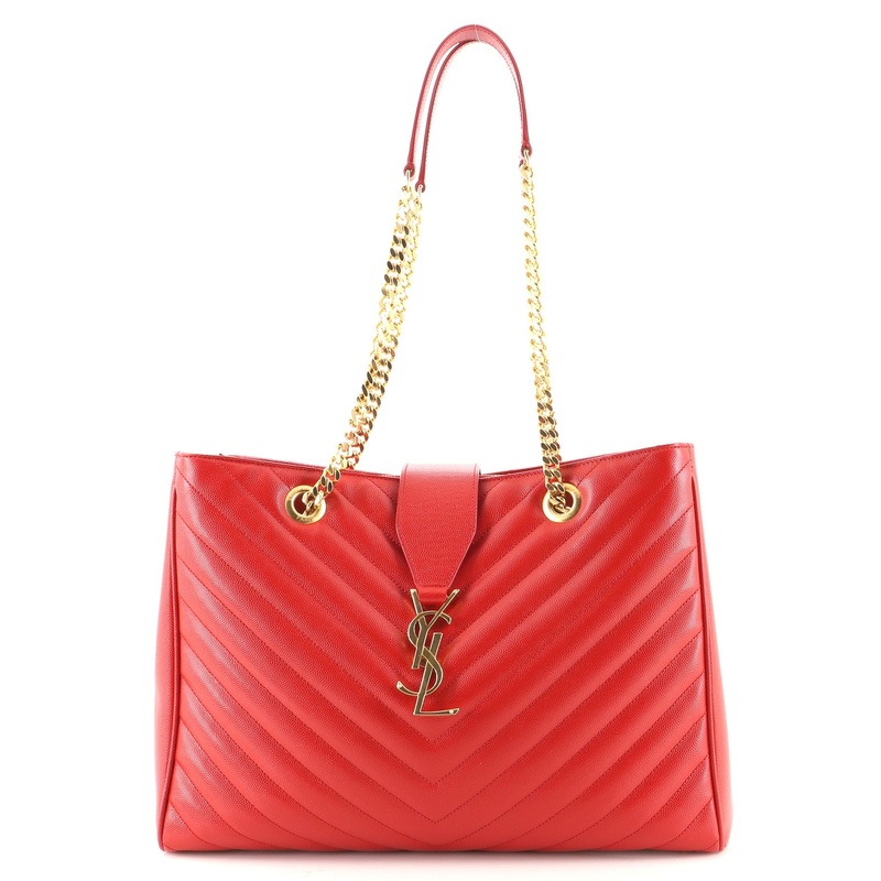 Classic Monogram Shopper Matelasse Chevron Leather Large S744817040075