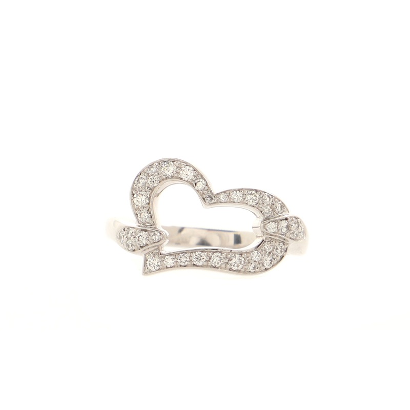 Limelight Hearts Ring 18K White Gold with Diamonds