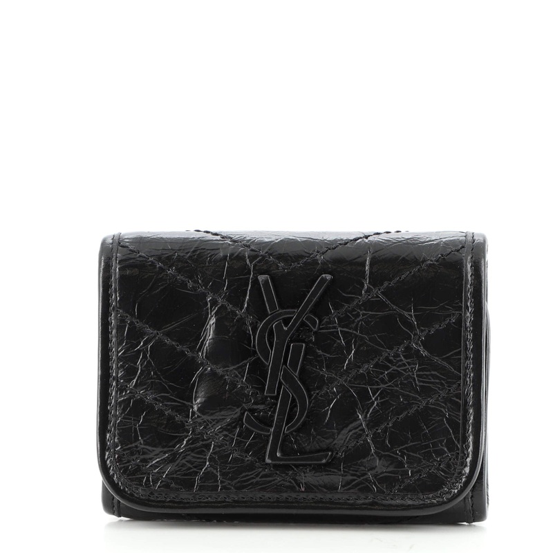 Niki Trifold Wallet Matelasse Chevron Leather Compact S744817038428