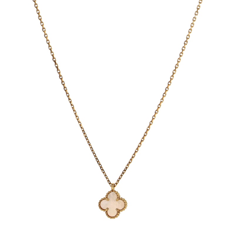 Sweet Alhambra Pendant Necklace 18K Yellow Gold and Mother of Pearl S744817035643