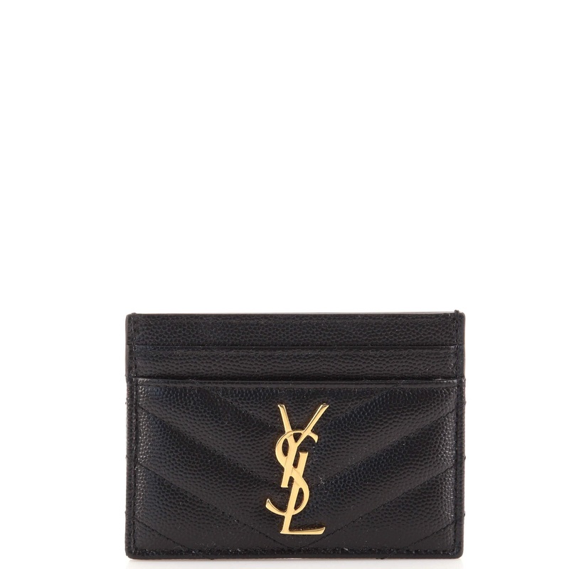 Classic Monogram Card Holder Matelasse Chevron Leather S744817029592