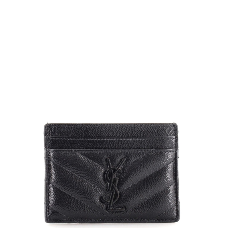 Classic Monogram Card Holder Matelasse Chevron Leather S744817029933