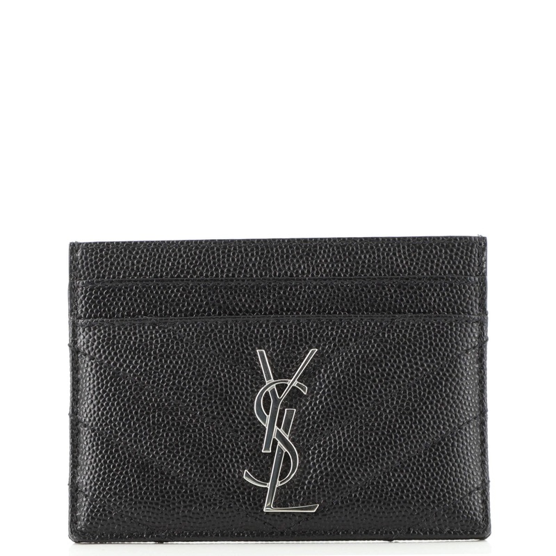 Classic Monogram Card Holder Matelasse Chevron Leather S744817031856