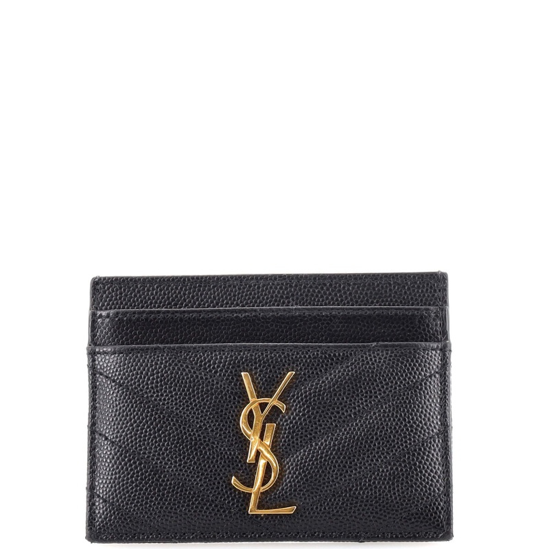 Classic Monogram Card Holder Matelasse Chevron Leather S744817032219