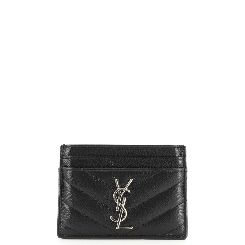 Classic Monogram Card Holder Matelasse Chevron Leather S744817034078