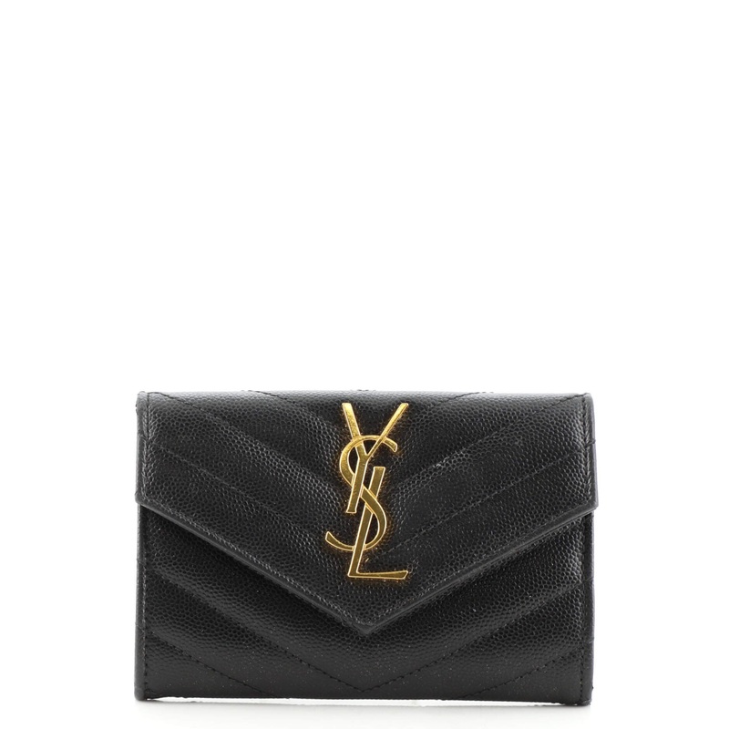 Classic Monogram Flap Wallet Matelasse Chevron Leather Small S744817030110