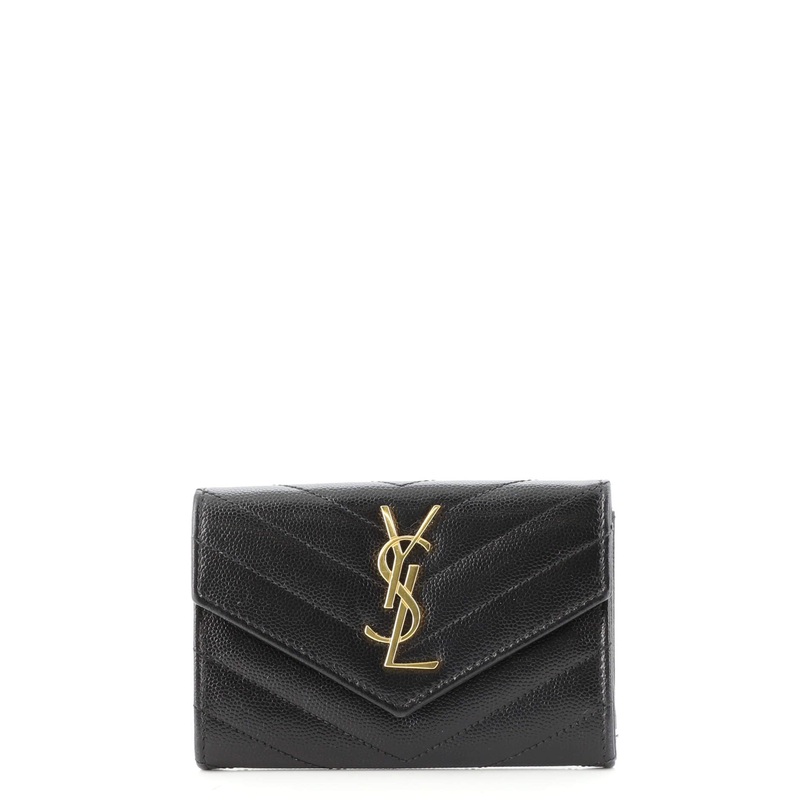 Classic Monogram Flap Wallet Matelasse Chevron Leather Small S744817030205