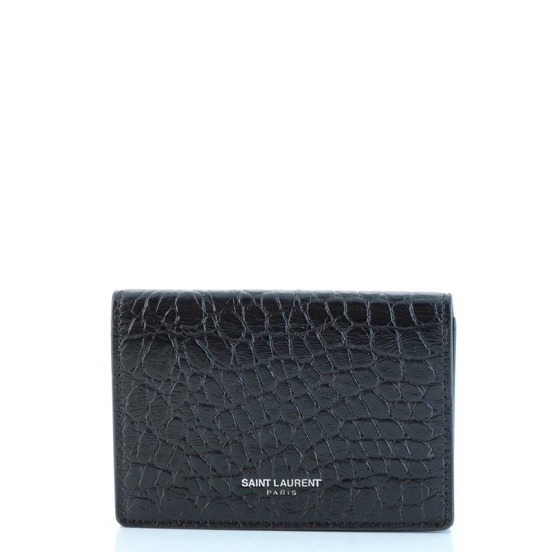 Paris Bifold Card Case Crocodile Embossed Leather S744817030438