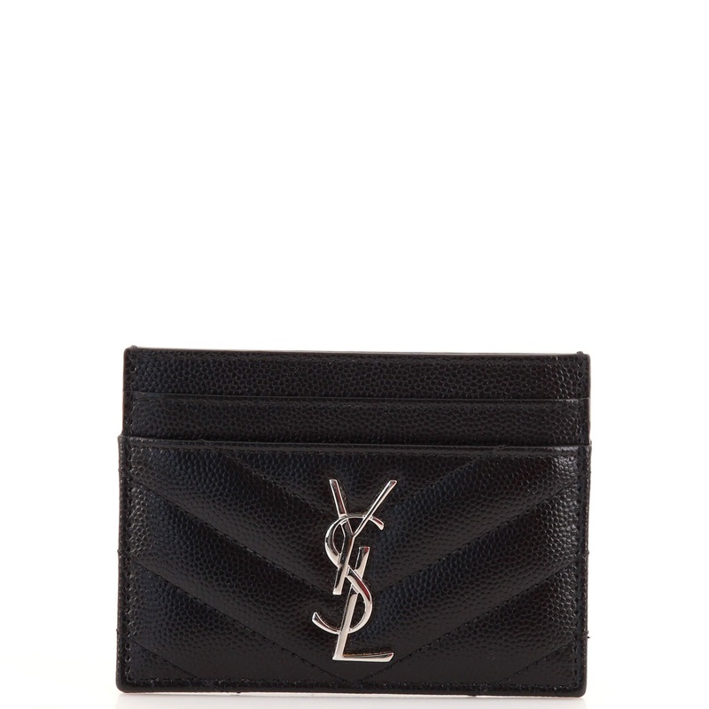 Classic Monogram Card Holder Matelasse Chevron Leather S744817024437