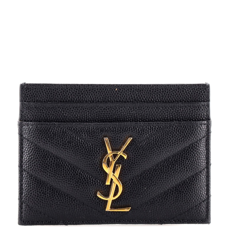 Classic Monogram Card Holder Matelasse Chevron Leather S744817024912