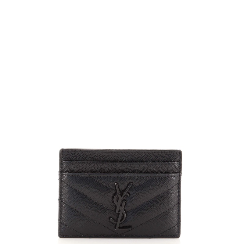 Classic Monogram Card Holder Matelasse Chevron Leather S744817025805