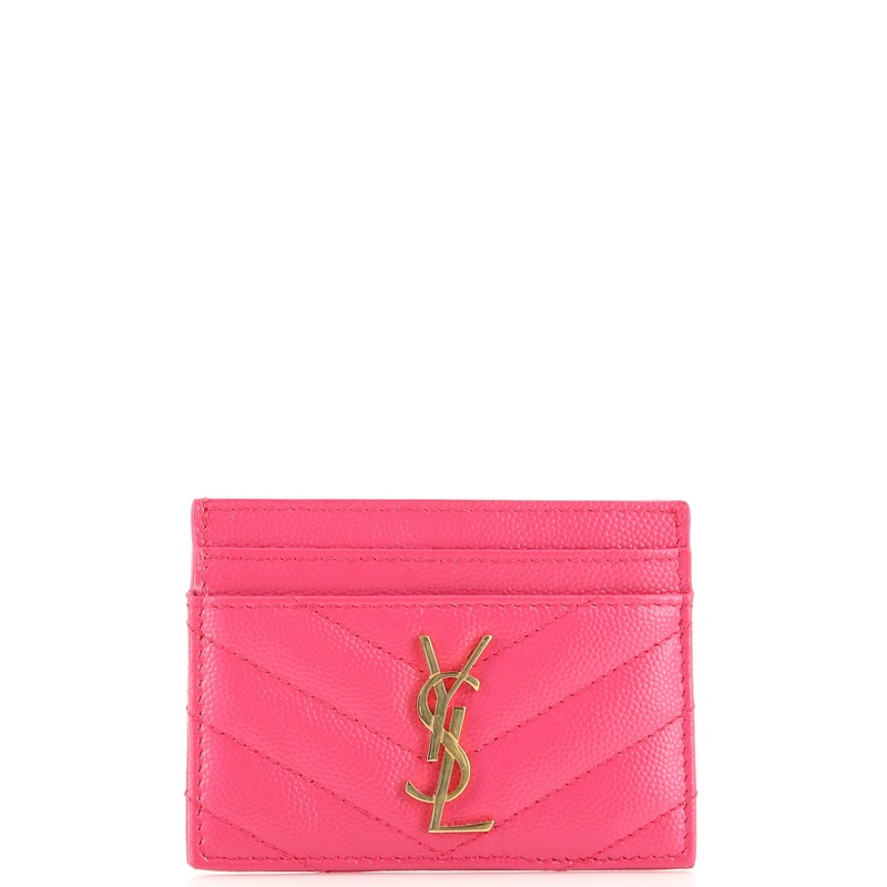 Classic Monogram Card Holder Matelasse Chevron Leather S744817025937