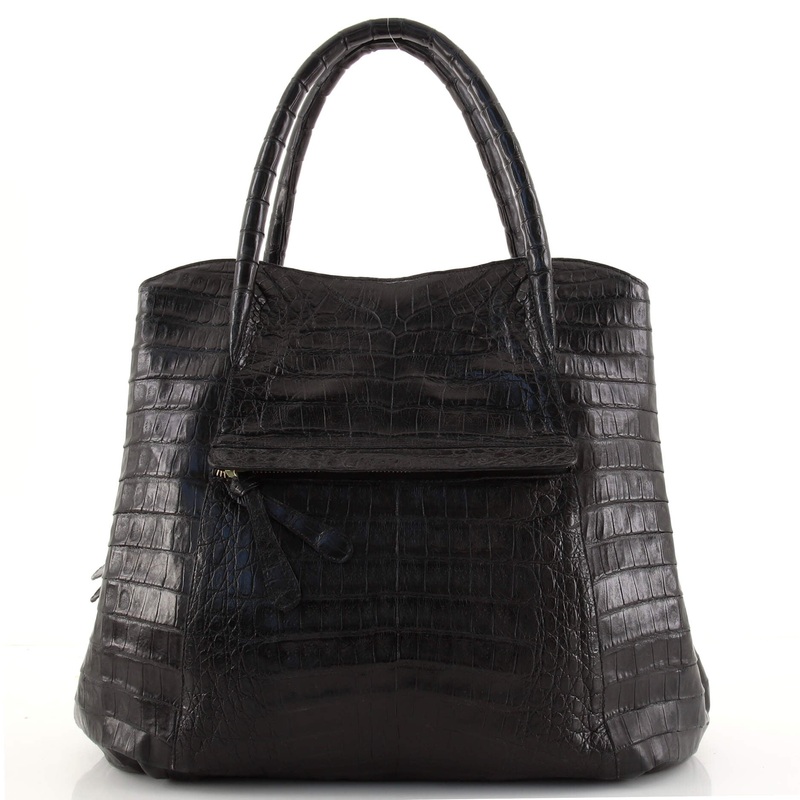 Front Pocket Tote Crocodile Large