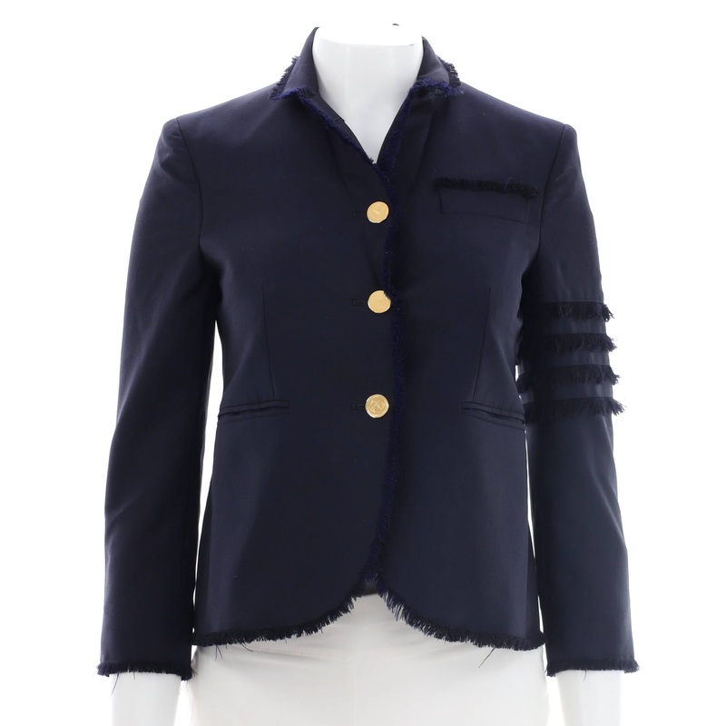 Women’s Frayed Button Jacket Wool Blend