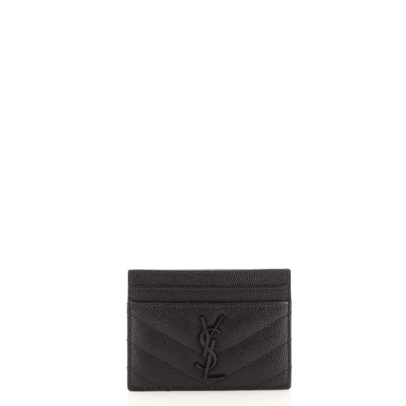 Classic Monogram Card Holder Matelasse Chevron Leather S744817023130