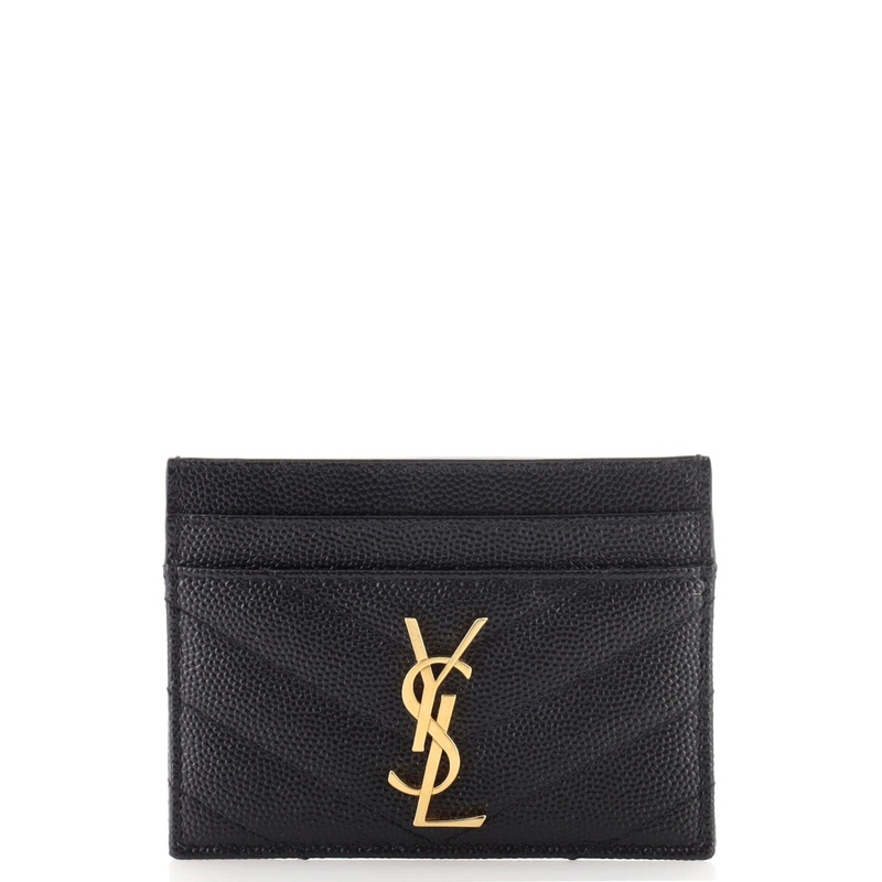 Classic Monogram Card Holder Matelasse Chevron Leather S744817023139