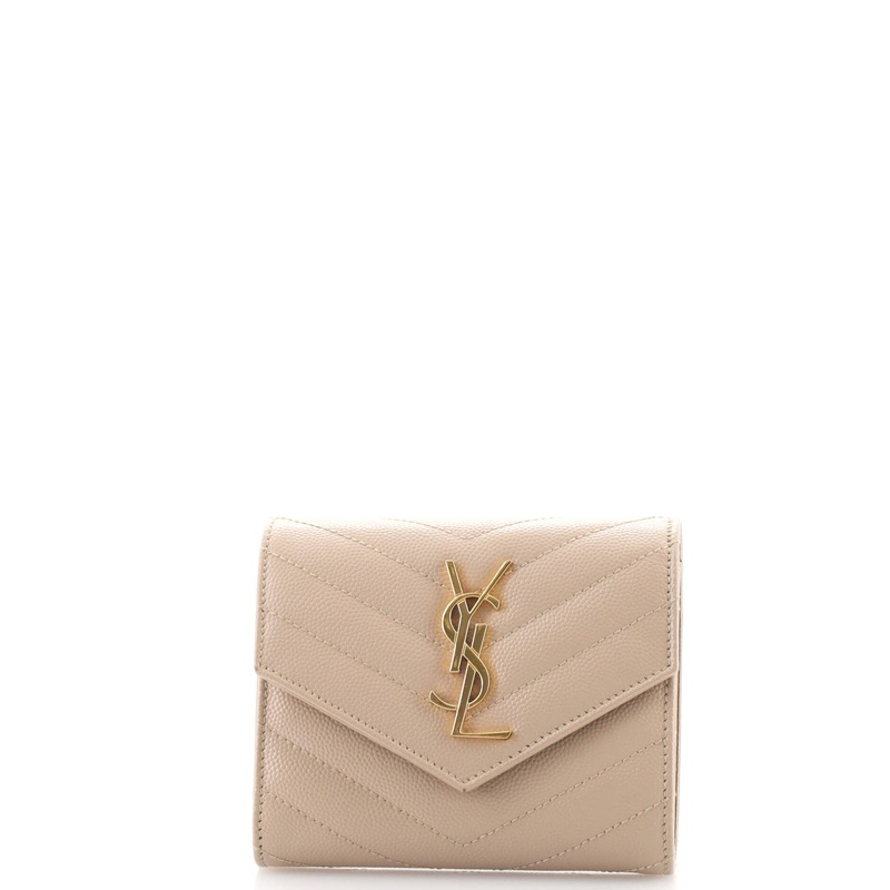 Classic Monogram Trifold Wallet Matelasse Chevron Leather S744817018834