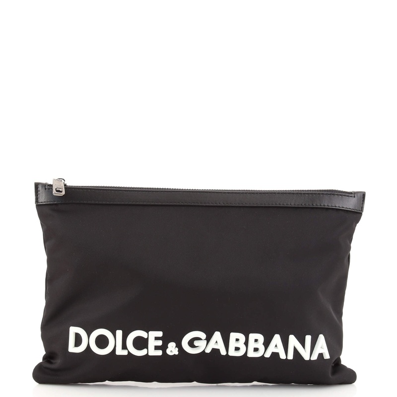Logo Zip Pouch Printed Nylon Medium