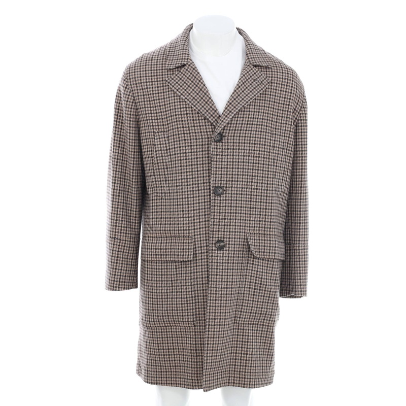 Men’s Houndstooth Button Up Coat Wool and Cashmere