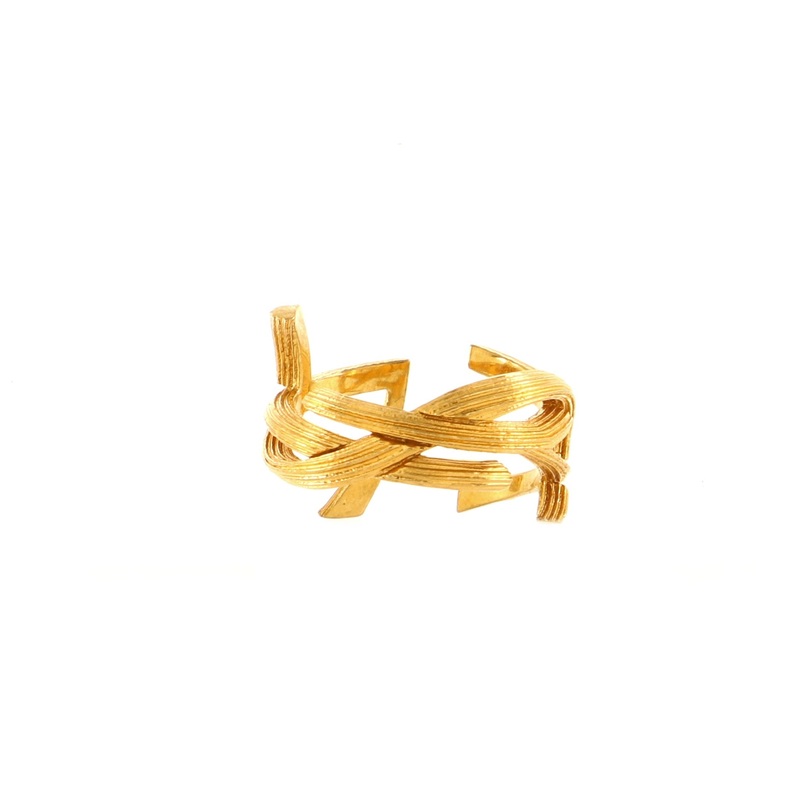 Monogram Ring Textured Metal