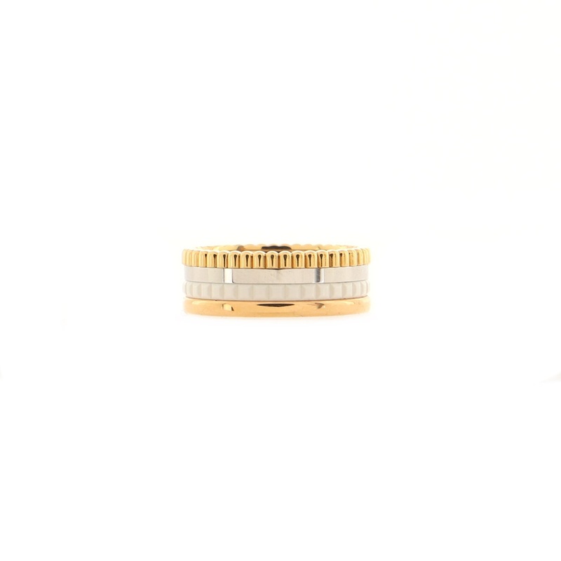 Quatre White Edition Ring 18K Tricolor Gold with Ceramic