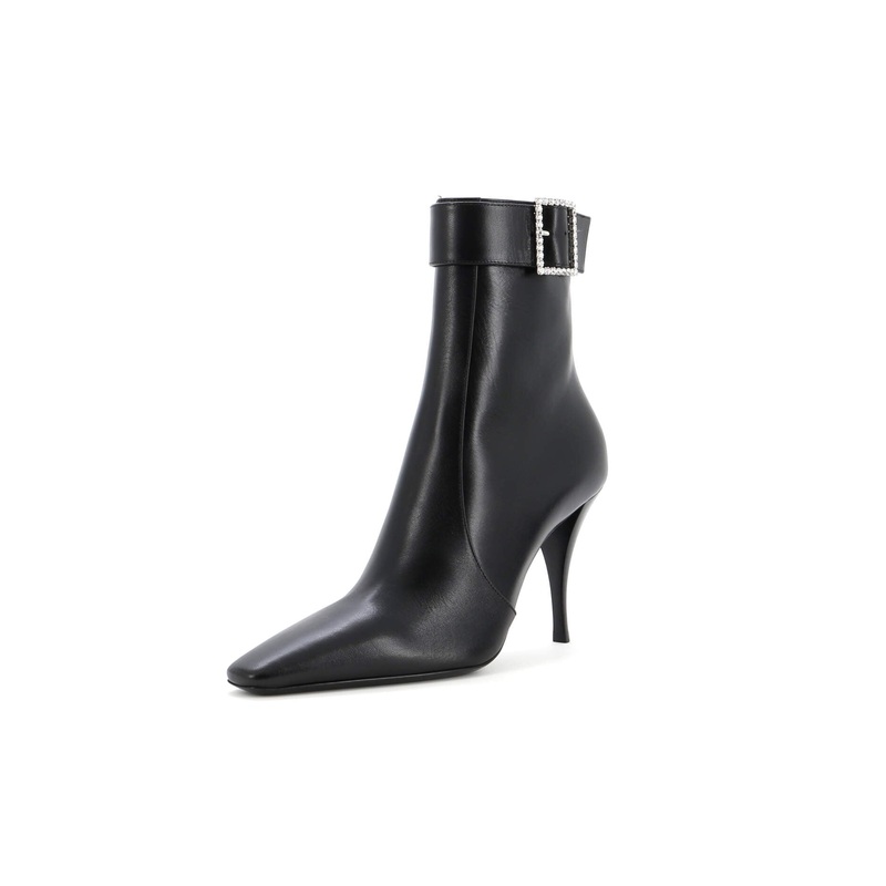 Women’s Tom Ankle Boots Leather with Crystal Buckle
