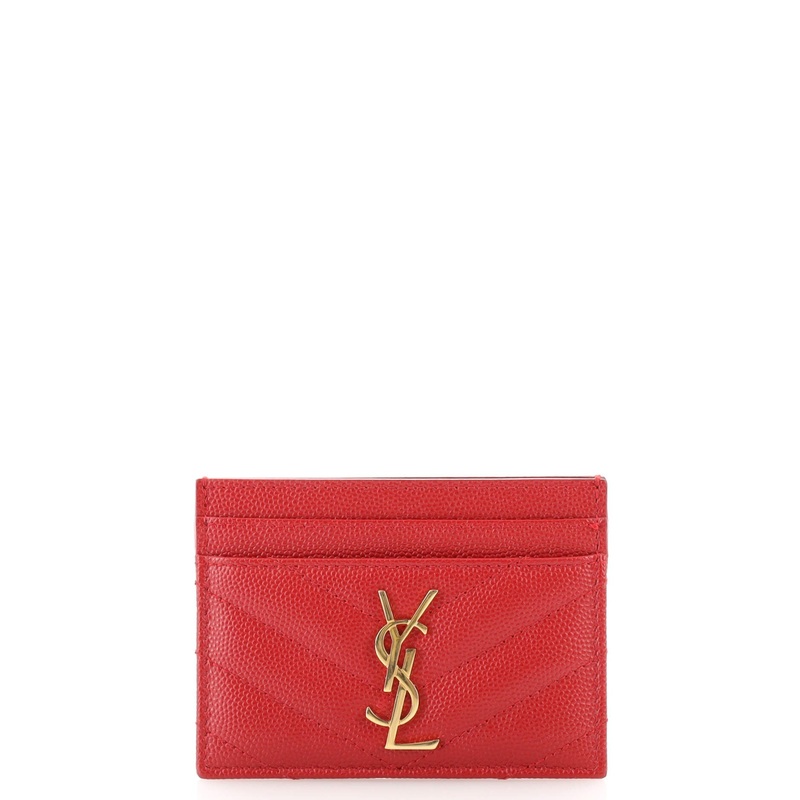 Classic Monogram Card Holder Matelasse Chevron Leather S744817013897