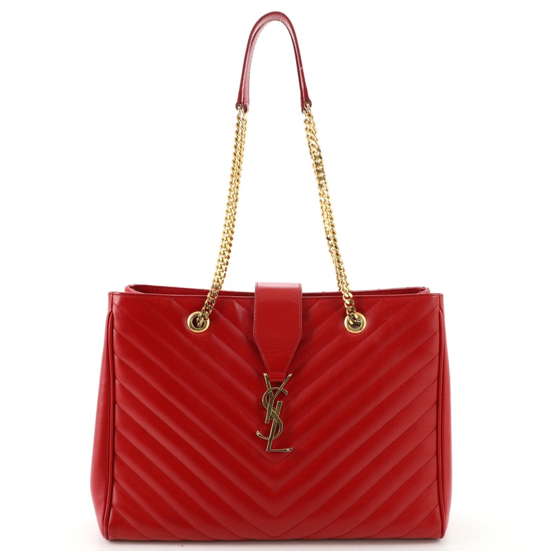Classic Monogram Shopper Matelasse Chevron Leather Large S744817014274