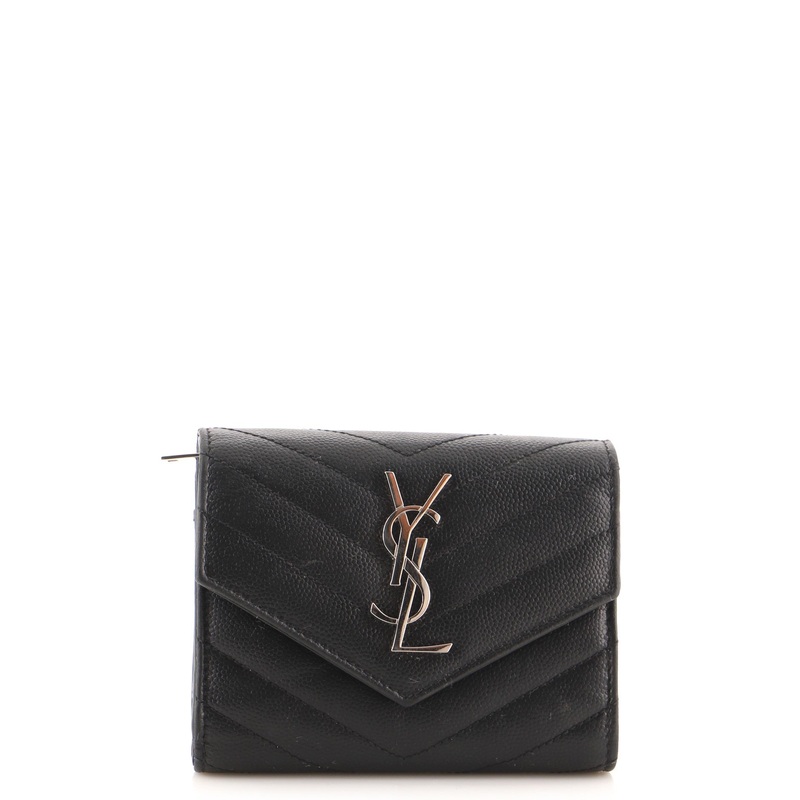 Classic Monogram Trifold Wallet Matelasse Chevron Leather S744817017485