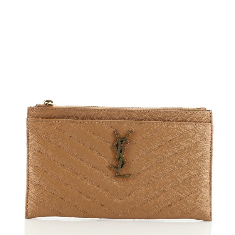 Classic Monogram Zip Bill Pouch Matelasse Chevron Leather Medium S744817013597