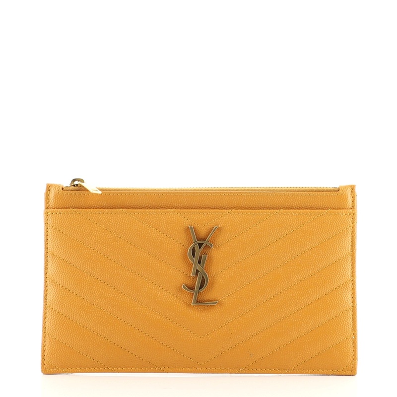 Classic Monogram Zip Bill Pouch Matelasse Chevron Leather Medium S744817017928